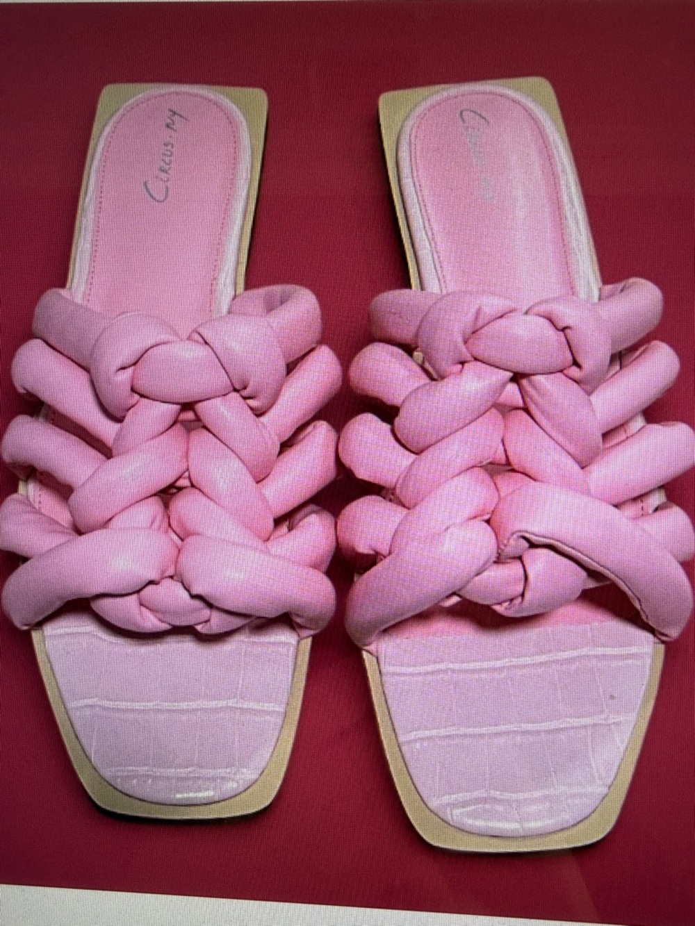 Circus Sam Edelman Braided Vibrant Hot Pink Slide Sandals Summer Feminine 6.5
